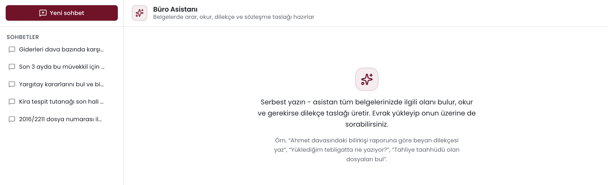 Büro Asistanı sohbet ekranı